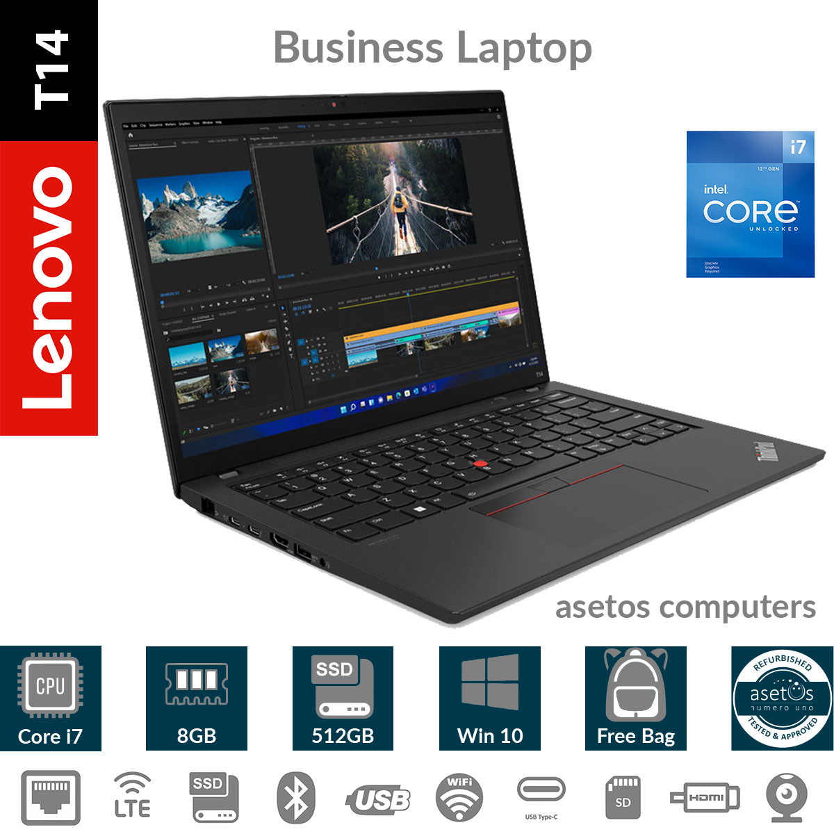 Lenovo Thinkpad T14: 11th Gen Core i5 Processor, 16GB RAM, 512GB SSD,